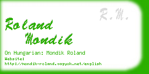 roland mondik business card